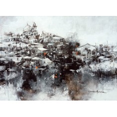 Shan Amrohvi, 18 x 24 inch, Acrylic on Canvas, Cityscape Painting, AC-SA-194